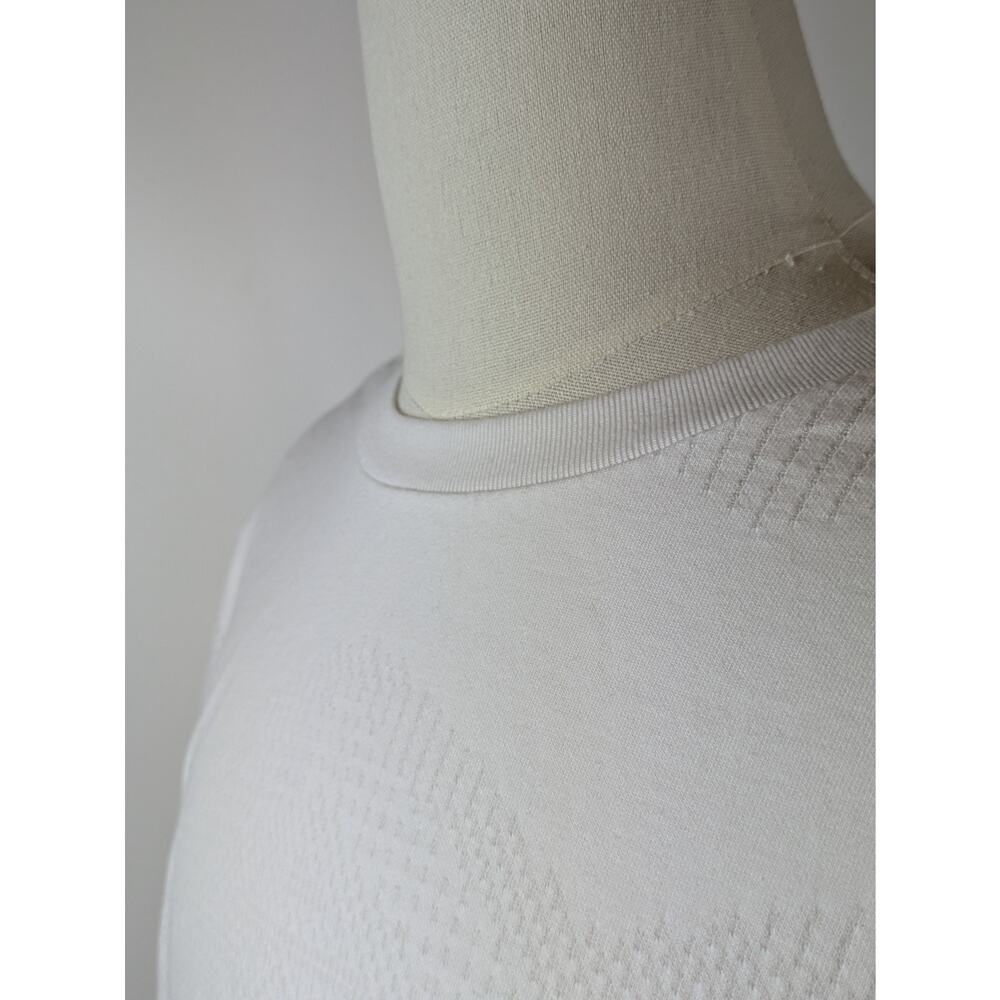 Adidas Mens XL T-Shirt White ID Jacquard Chevron Athletic Performance Top Soccer - Picture 5 of 9